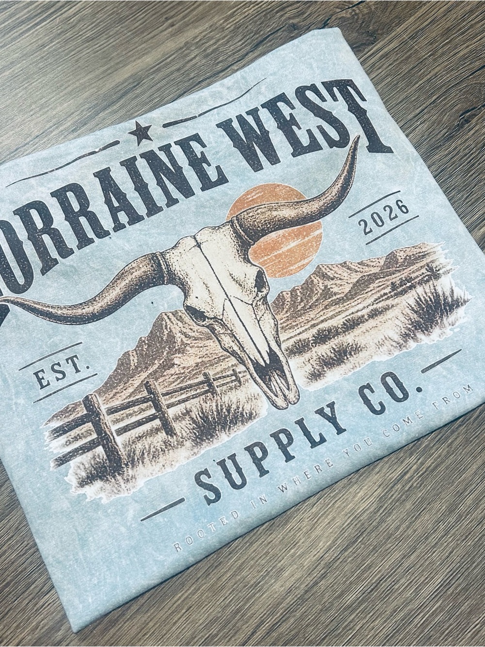 Women's Short Sleeve Graphic Tee - Light Blue
